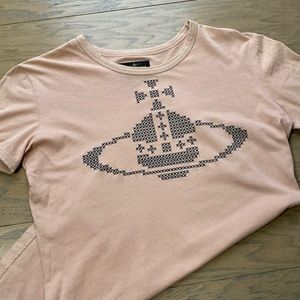 Vivienne Westwood Anglomania Peach/Coral Logo T-shirt